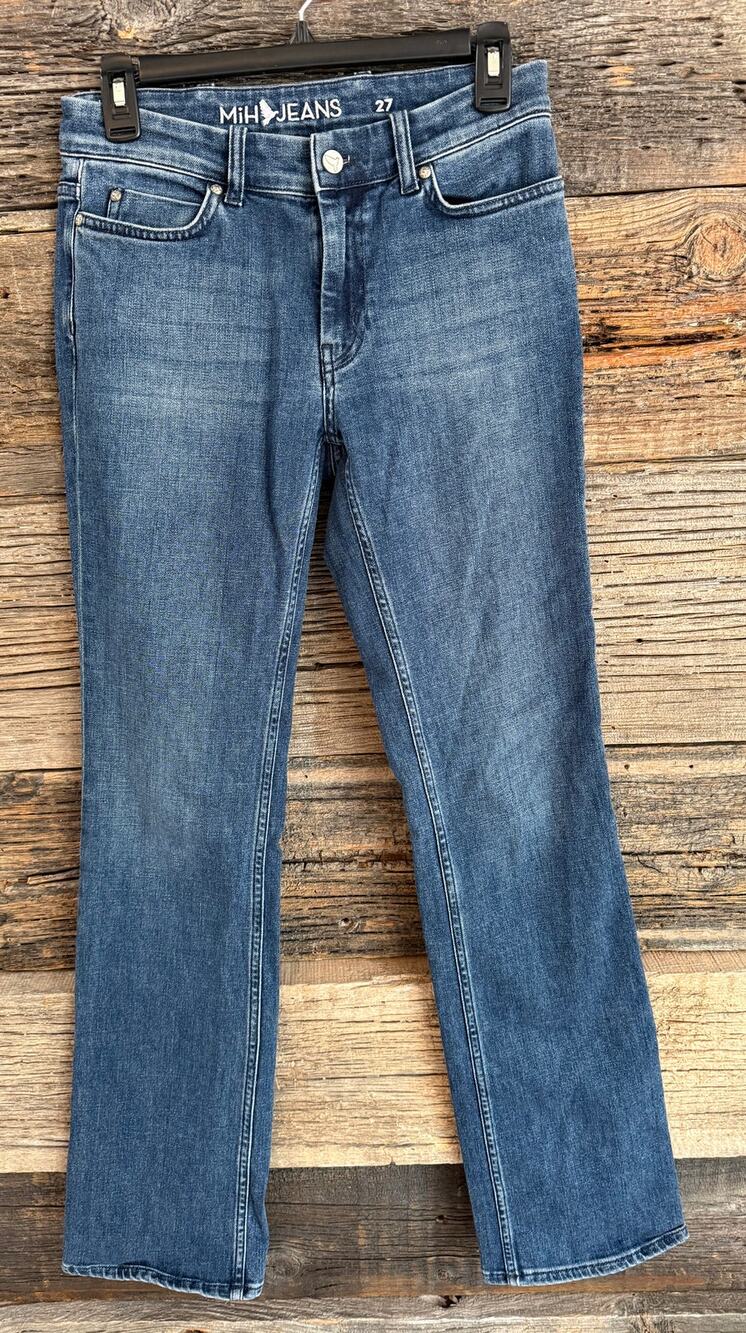 MiH Jeand The London Jean Womens Mid Rise Subtle Bootcut Winger Blue Denim 27